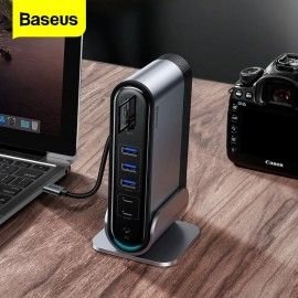 Baseus 16 in 1 USB C HUB to Multi HDMI Docking Station with Power Adapter