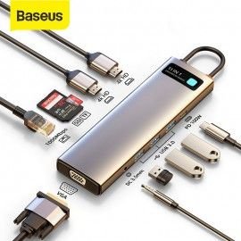 Baseus 11 in 1 USB C HUB to HDMI VGA USB 3.0 PD RJ45 SD Card Reader Adapter