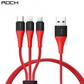 Rock Hi-Tensile 3 in 1 USB Charging Cable W/Version A 1.2M
