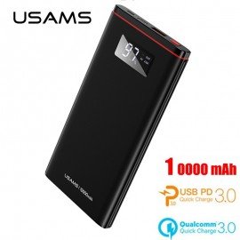 USAMS 18W PD Quick Charge QC 3.0 Power Bank 10000mAh Dual USB LCD PB6