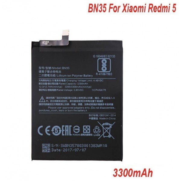 Xiaomi MI Redmi 5 Phone Replacement Battery BN35 Price in ...